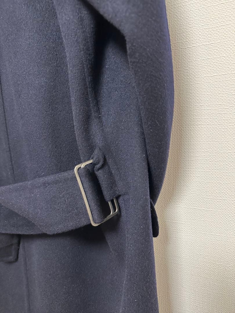 ＋J カシミヤブレンドチェスターロングコートL ネイビー