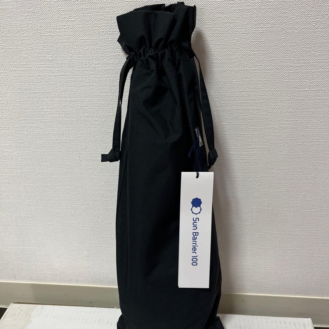 【新品未使用】★サンバリア100 2段折フリルブラック 木ストレート手元