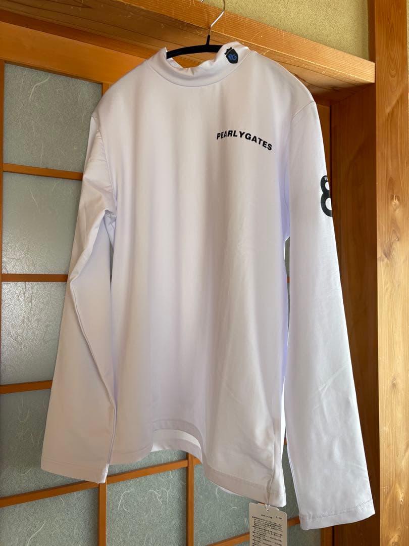 ✴︎新品未使用　PEARLY GATES モックネックシャツ　白　6✴︎