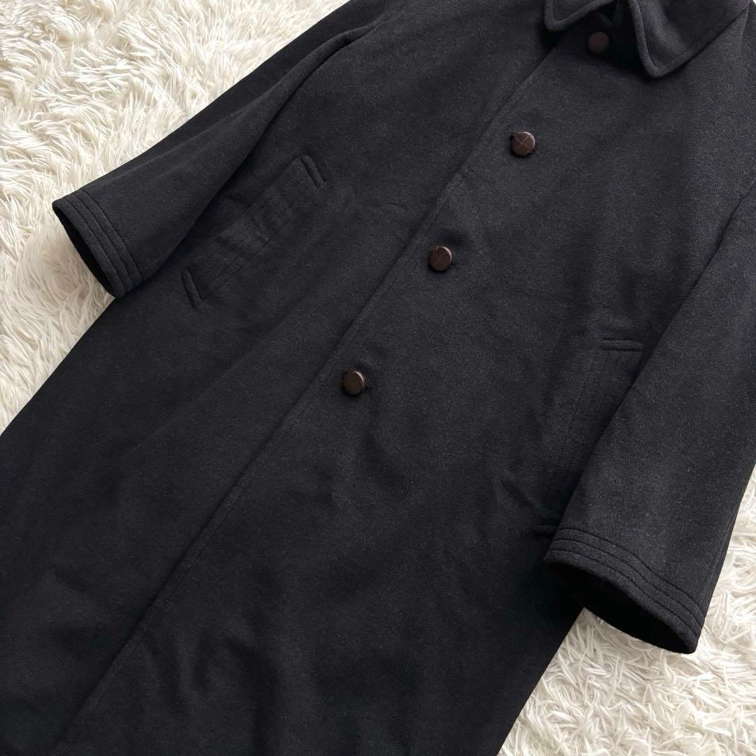 美品✨銀座英國屋 アンゴラ ラムウール シングルコート シルク チャコールグレー