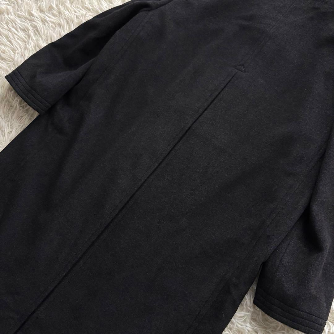 美品✨銀座英國屋 アンゴラ ラムウール シングルコート シルク チャコールグレー