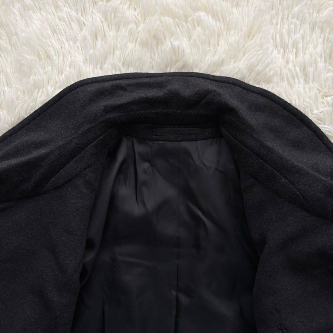 美品✨銀座英國屋 アンゴラ ラムウール シングルコート シルク チャコールグレー