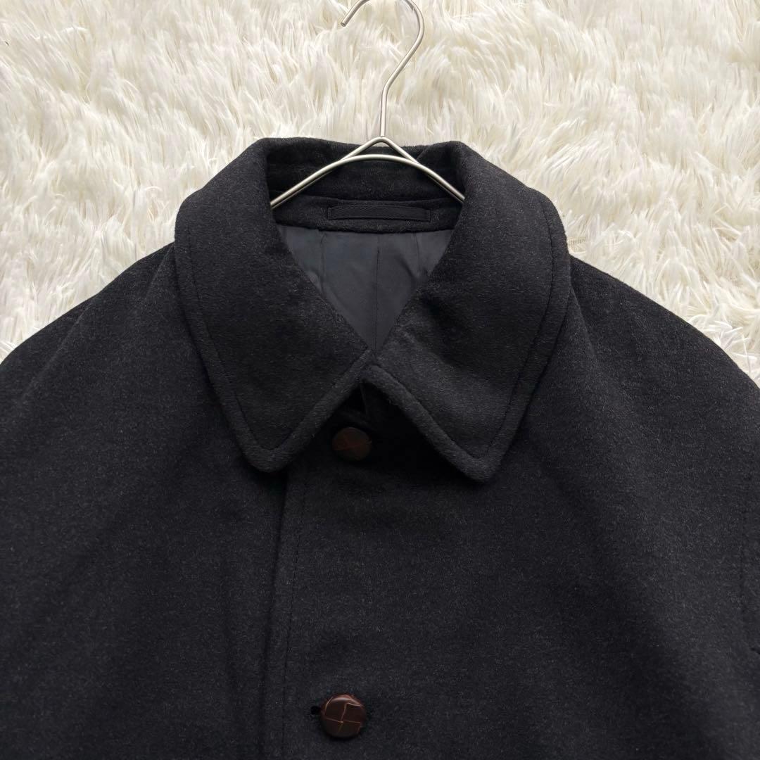 美品✨銀座英國屋 アンゴラ ラムウール シングルコート シルク チャコールグレー