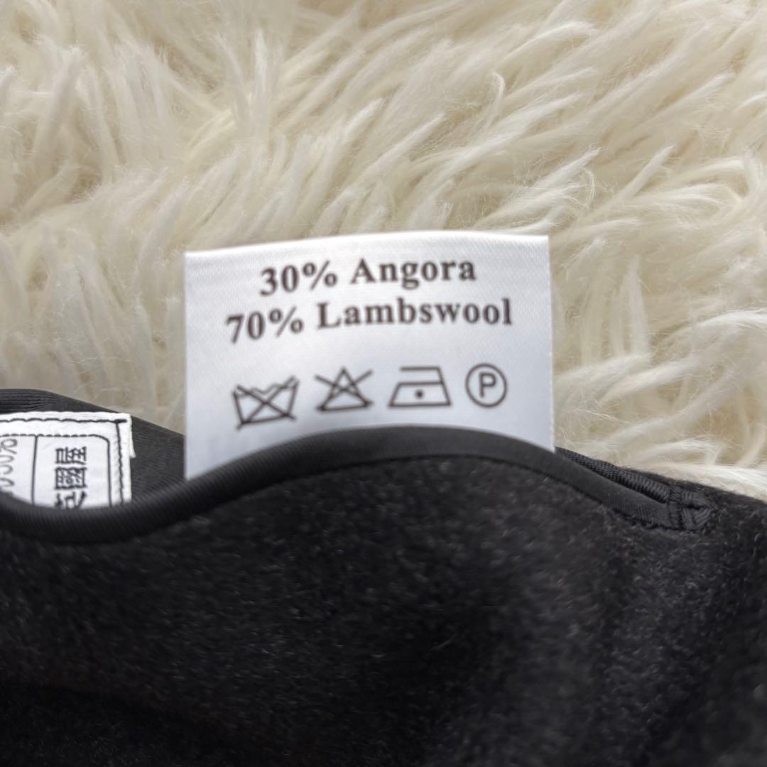 美品✨銀座英國屋 アンゴラ ラムウール シングルコート シルク チャコールグレー