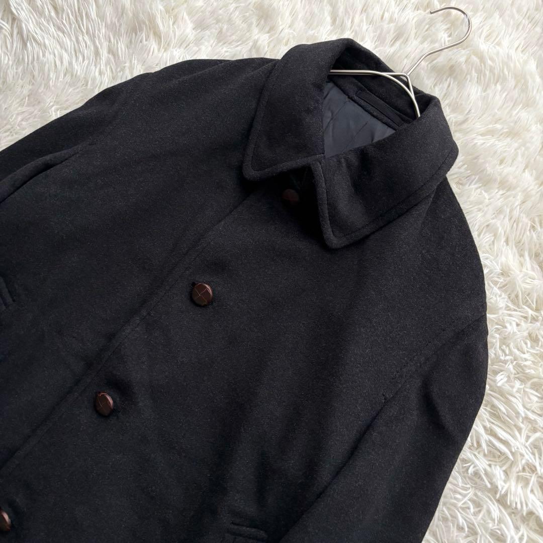 美品✨銀座英國屋 アンゴラ ラムウール シングルコート シルク チャコールグレー