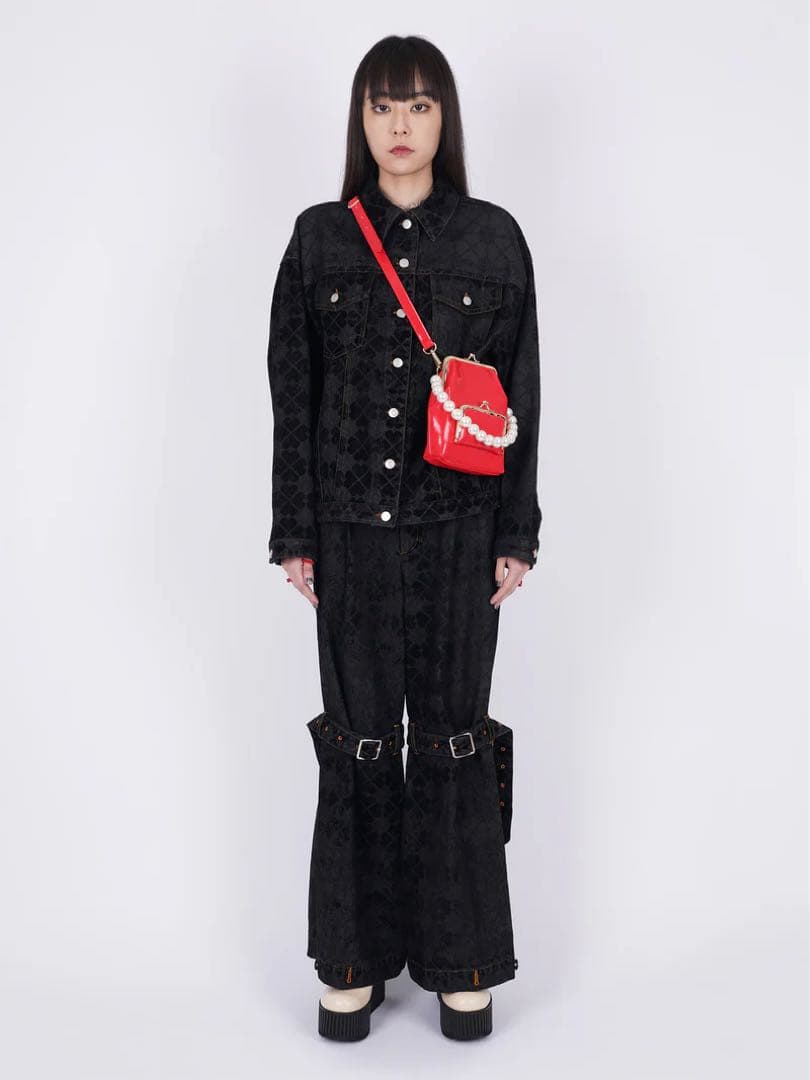 新品タグ付き　PAMEO POSE クローバー柄　パンツ　デニム　y2k