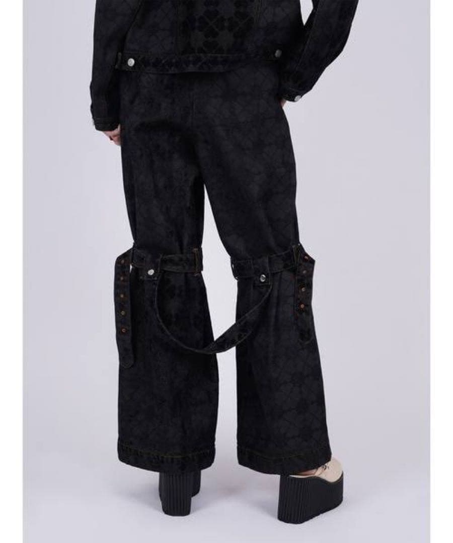 新品タグ付き　PAMEO POSE クローバー柄　パンツ　デニム　y2k