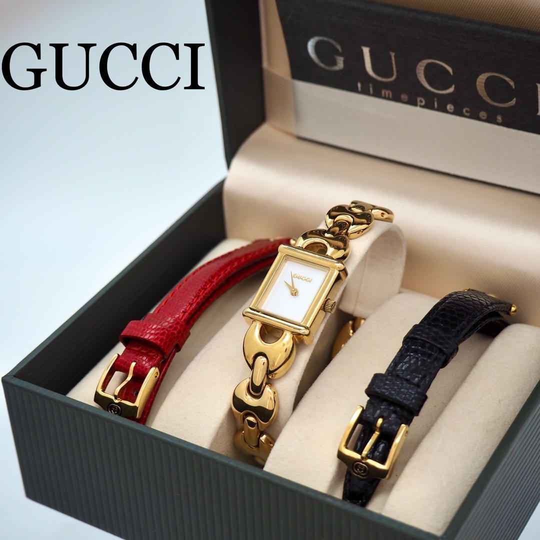 741 稼働 GUCCI 時計　レディース　1800L チェンジバンド　箱付き