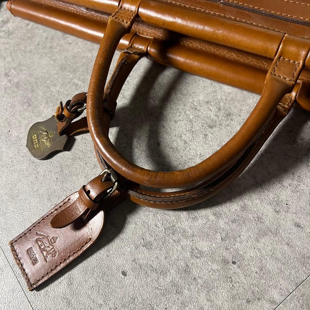 90s ポロラルフローレン サファリ ボストンバッグ キャンバス×レザー