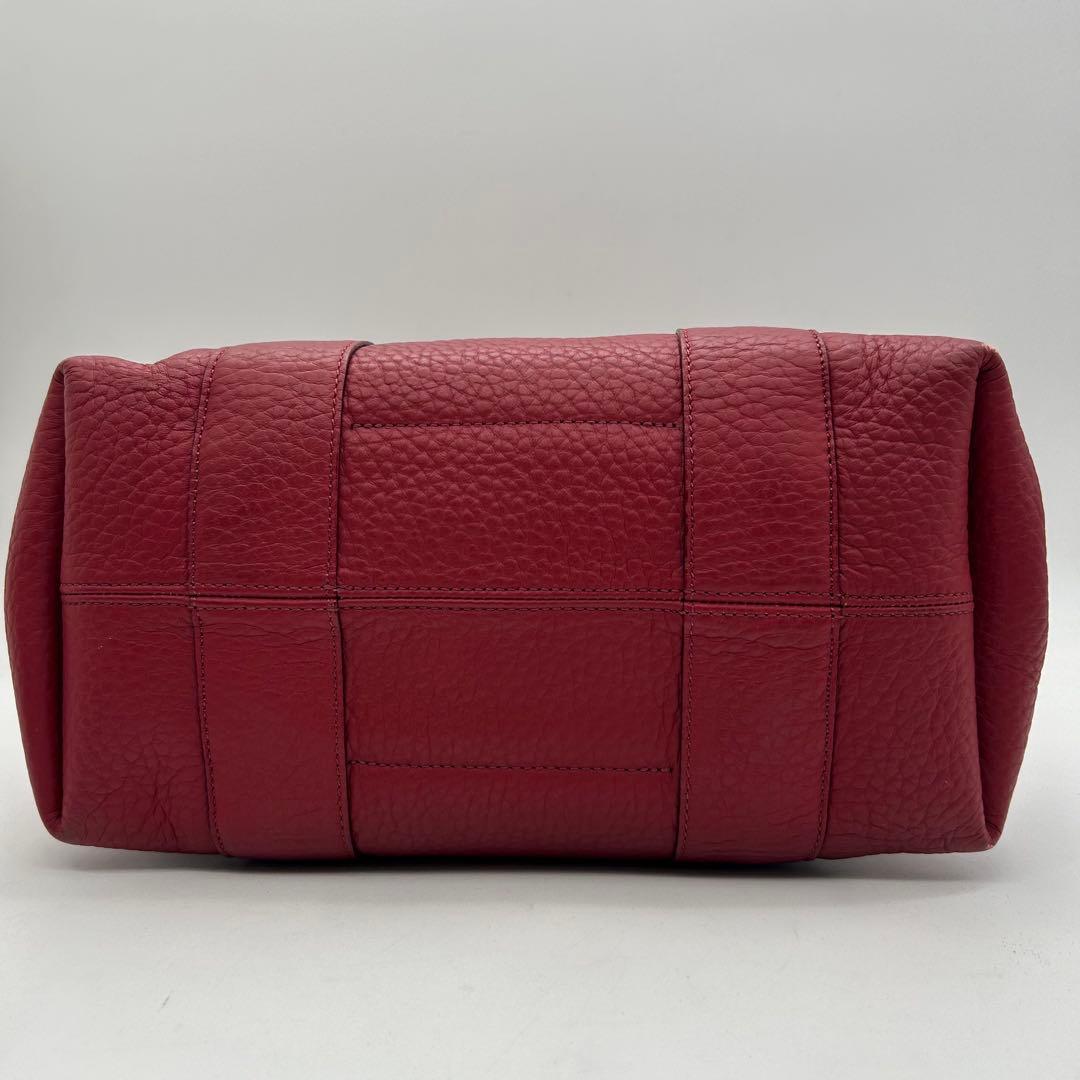 極美品　HIROFU　ヒロフ　クラシッカ　トートバッグ　レザー　赤　肩掛け　自立