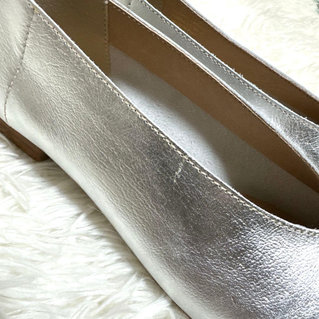 ◆美品◆Stilmoda ラウンドトゥパンプス フラットシューズ シルバー 39