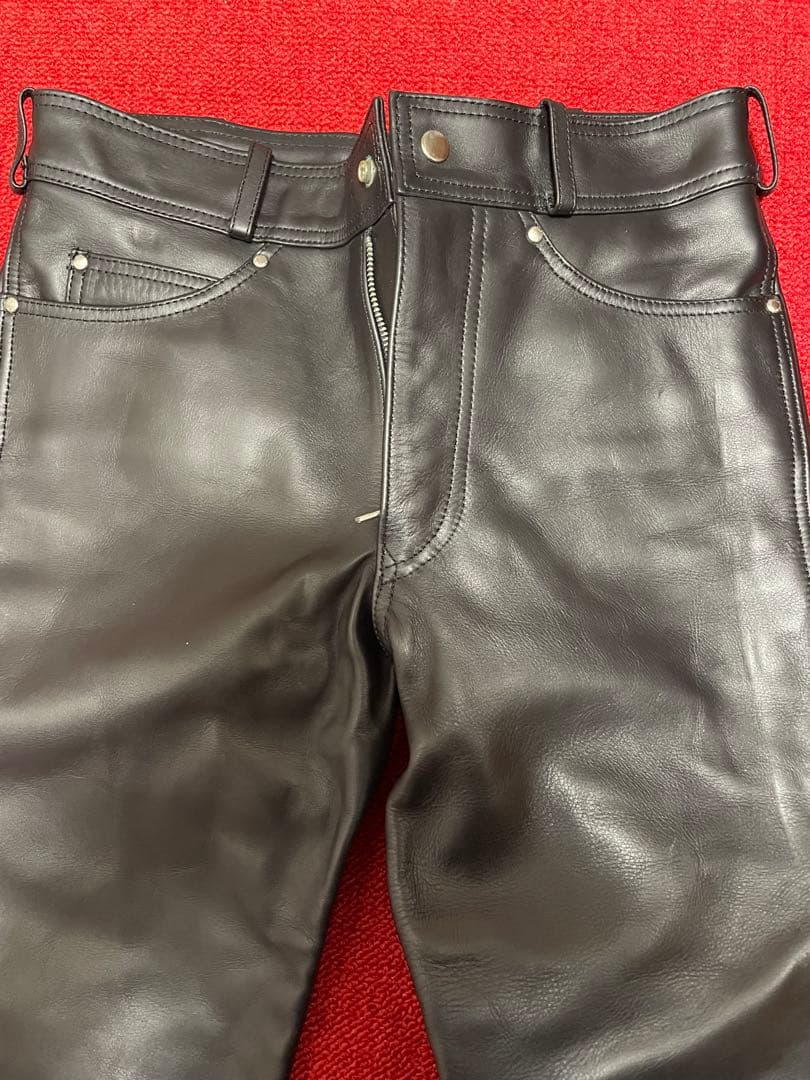 レザー ブラック フレアパンツーHARLEY-DAVIDSON