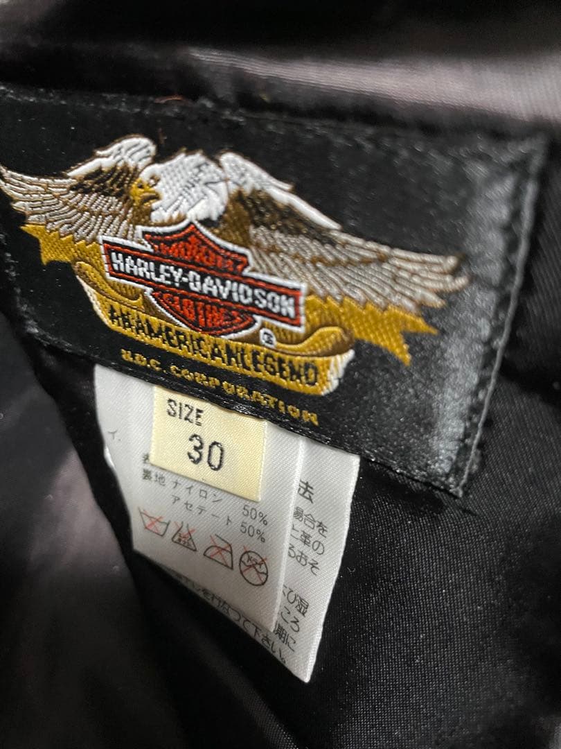 レザー ブラック フレアパンツーHARLEY-DAVIDSON