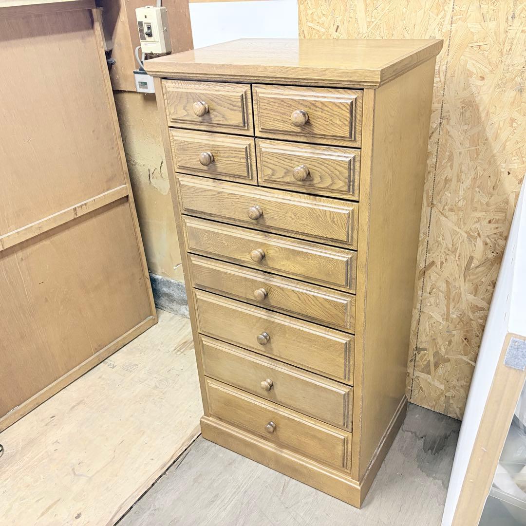 北海道家具 ハイチェスト 引き出し 収納 スリム 整理箪笥 家具 天然木