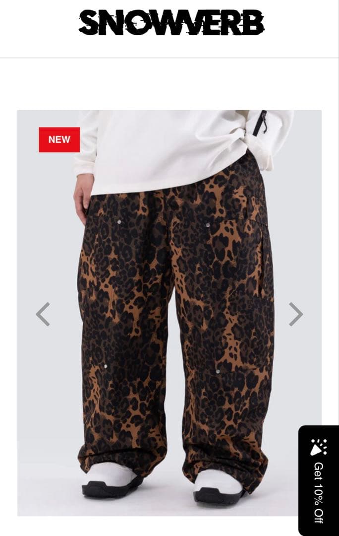 【今季新品未使用】スノボ　パンツ　レオパード　Lサイズ