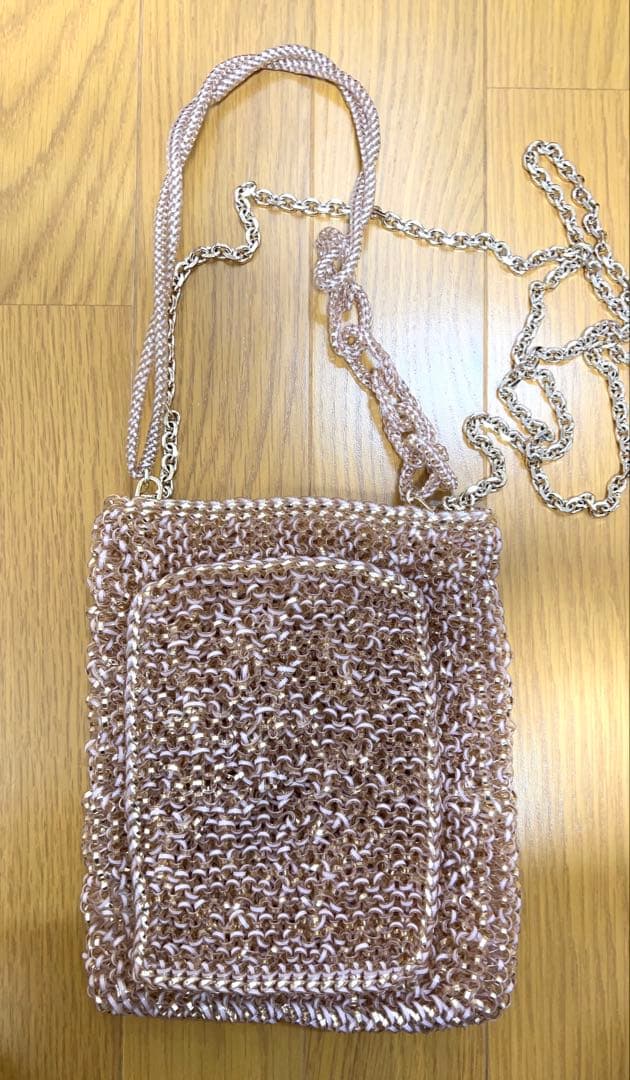 アンテプリマ2wayワイヤーバッグ　ポシェット　ショルダー　ピンクゴールド