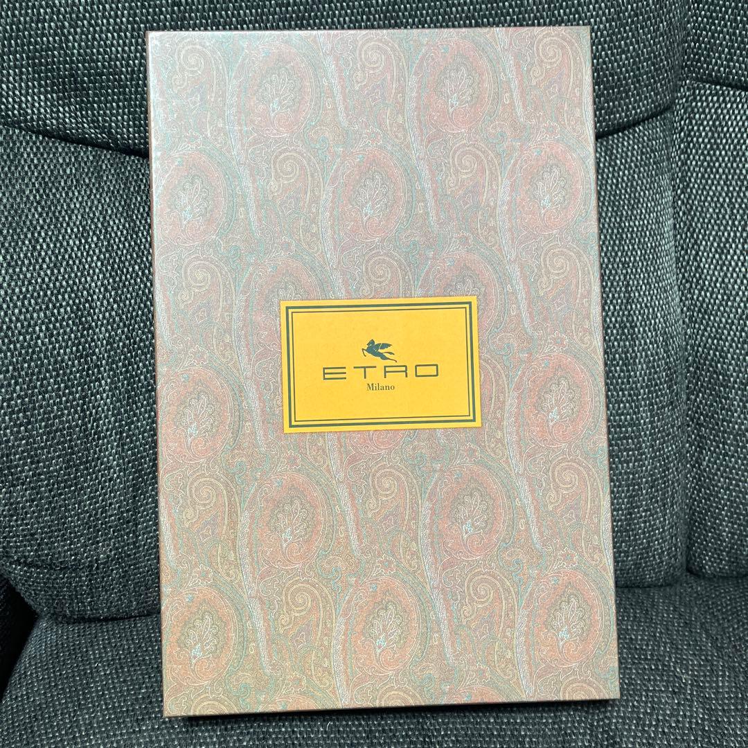 ETRO オレンジ ウール ストール フリンジ付き