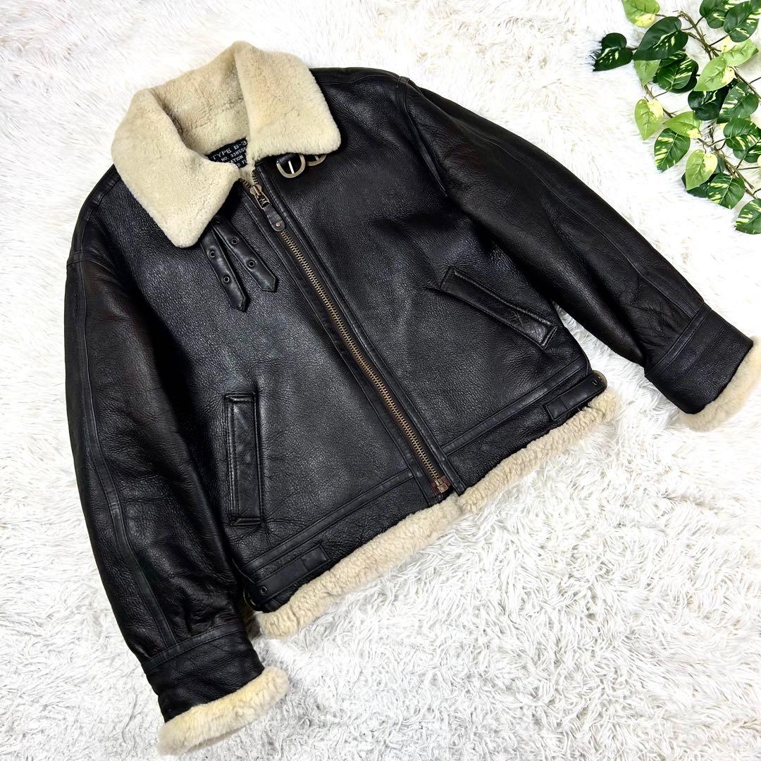 極美品 B-3 フライトジャケット L相当 ムートン ミリタリー シープスキン