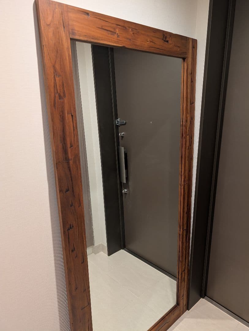 くもさん用★KANADEMONO チーク無垢材 ヴィンテージミラー 90×180