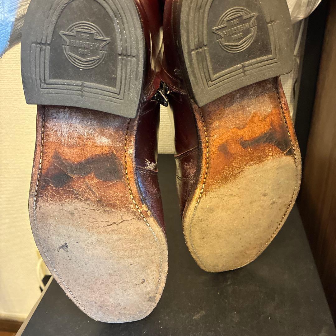 フローシャイム サイドジップ レザー ヒールブーツ