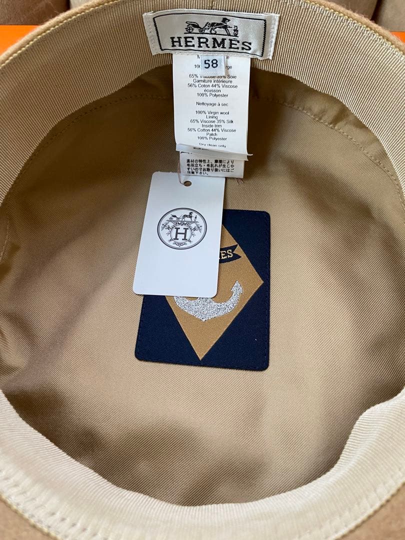 エルメスキャスケット新品未使用キャメル58