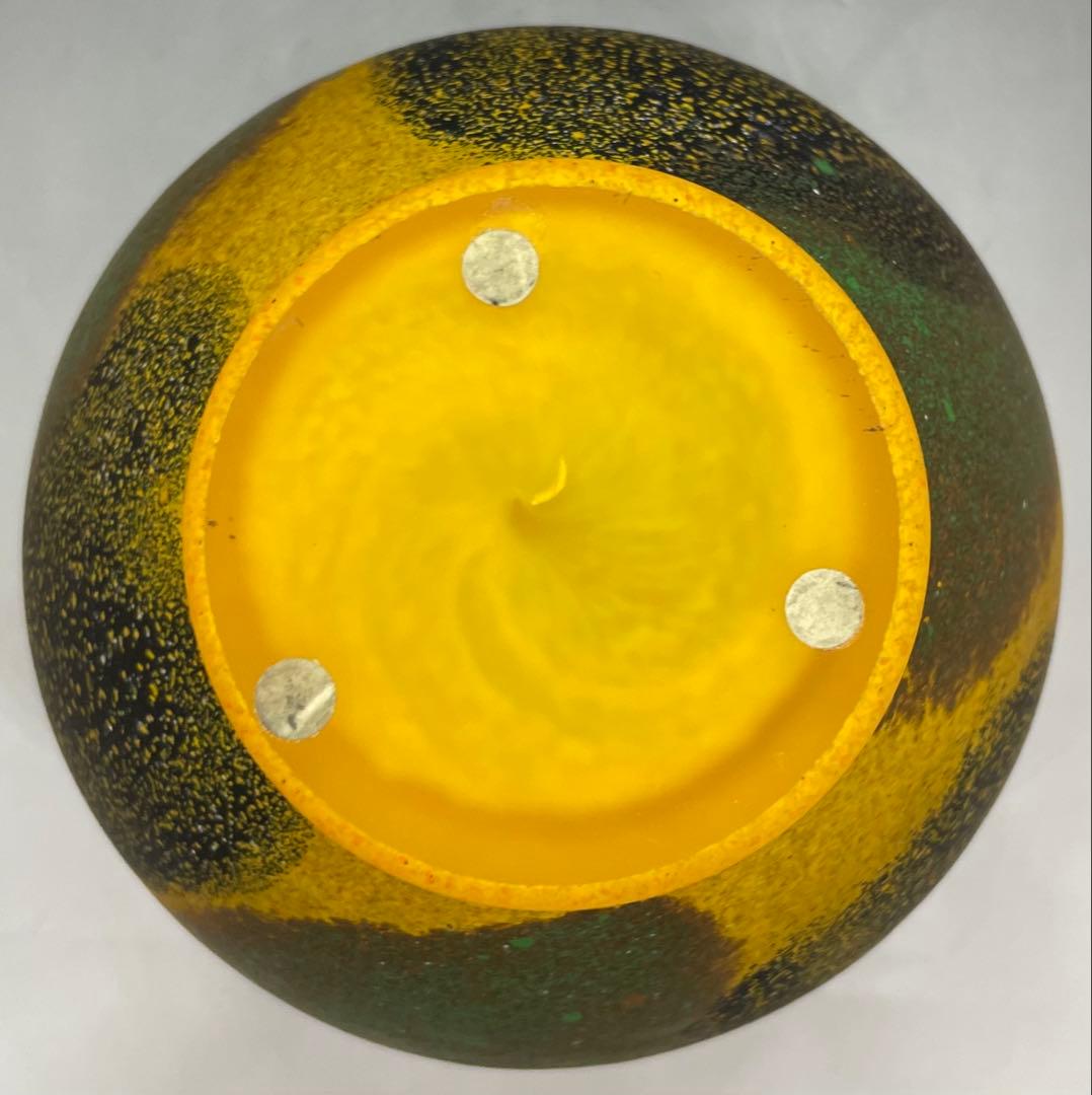 岩田糸子　秋詩　ガラス花瓶　花入　共箱　N417