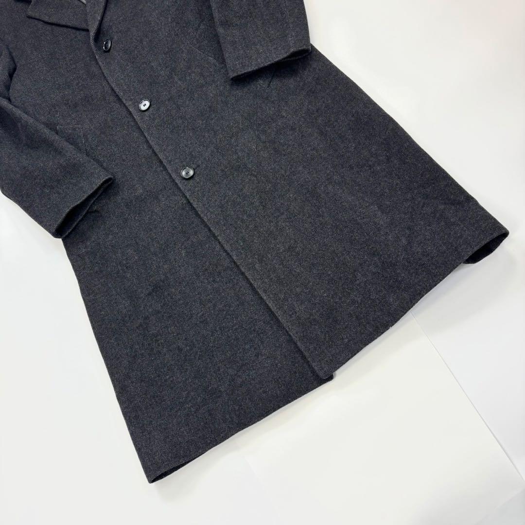 極美品✨ ヒューゴボス チェスターコート ウール素材 L ダークグレー