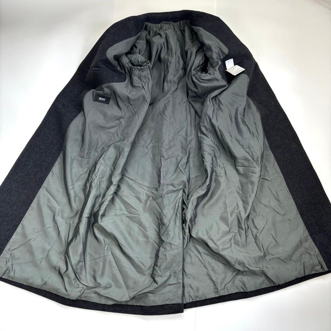 極美品✨ ヒューゴボス チェスターコート ウール素材 L ダークグレー