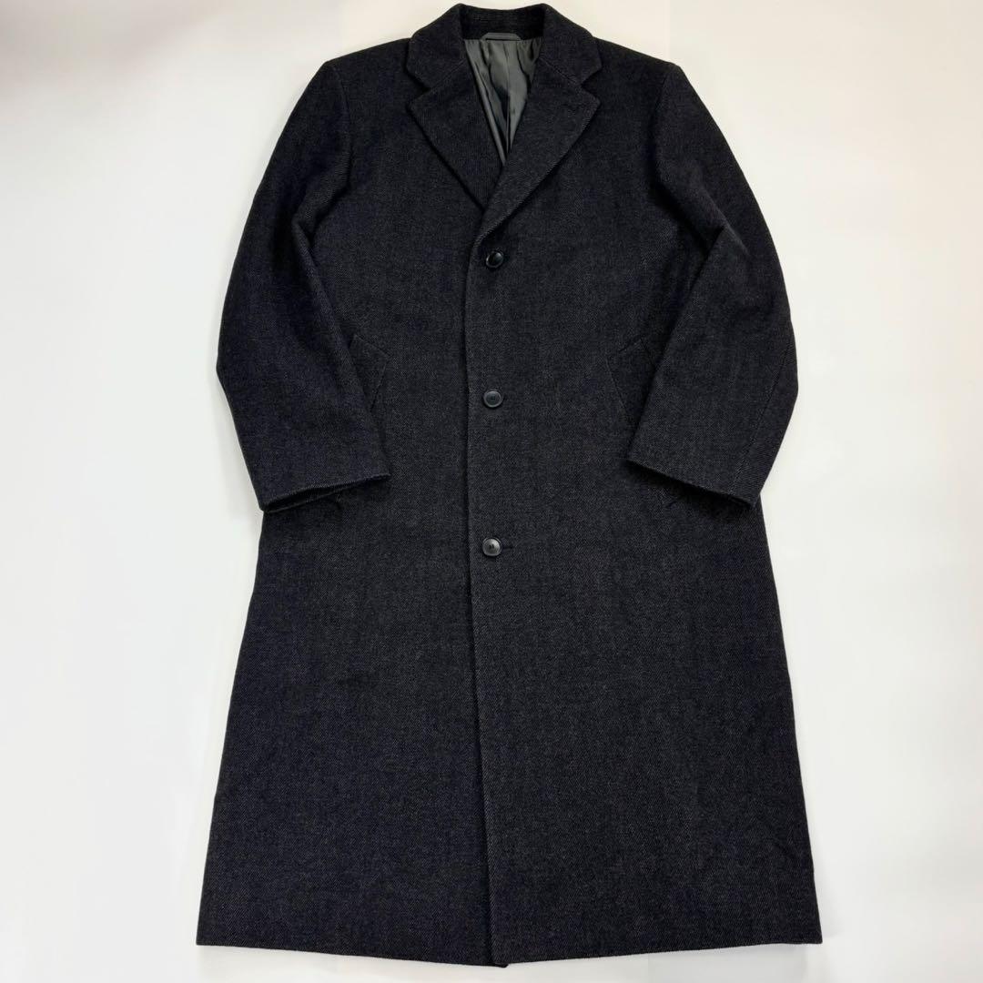 極美品✨ ヒューゴボス チェスターコート ウール素材 L ダークグレー