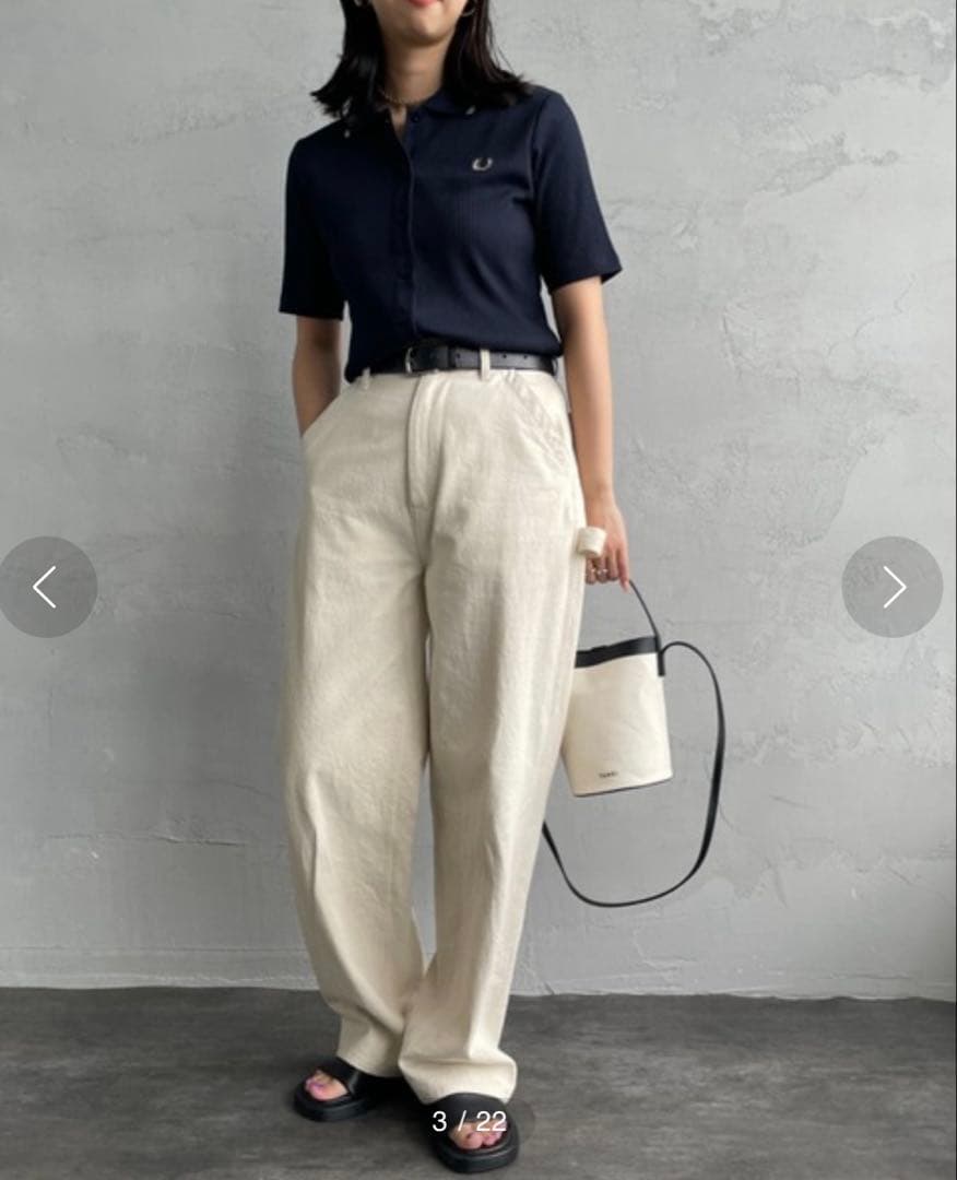 FRED PERRY/フレッドペリーティップライン ボタンスルーリブポロシャツ