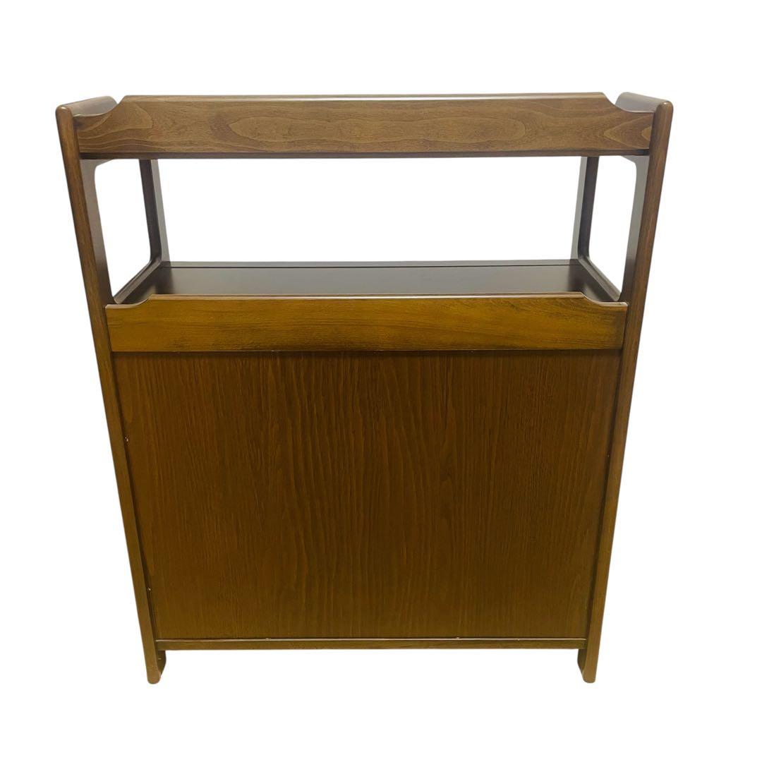 【美品】Karimoku カリモク 家具 木製 電話台 キャビネット FAX台