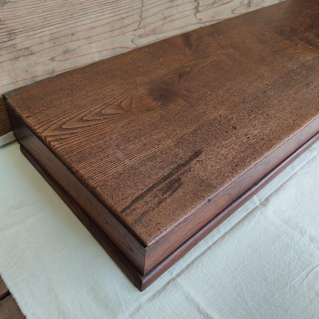 置床 欅 一枚板 アンティーク 骨董 時代物 棚 ディスプレイ 陳列棚