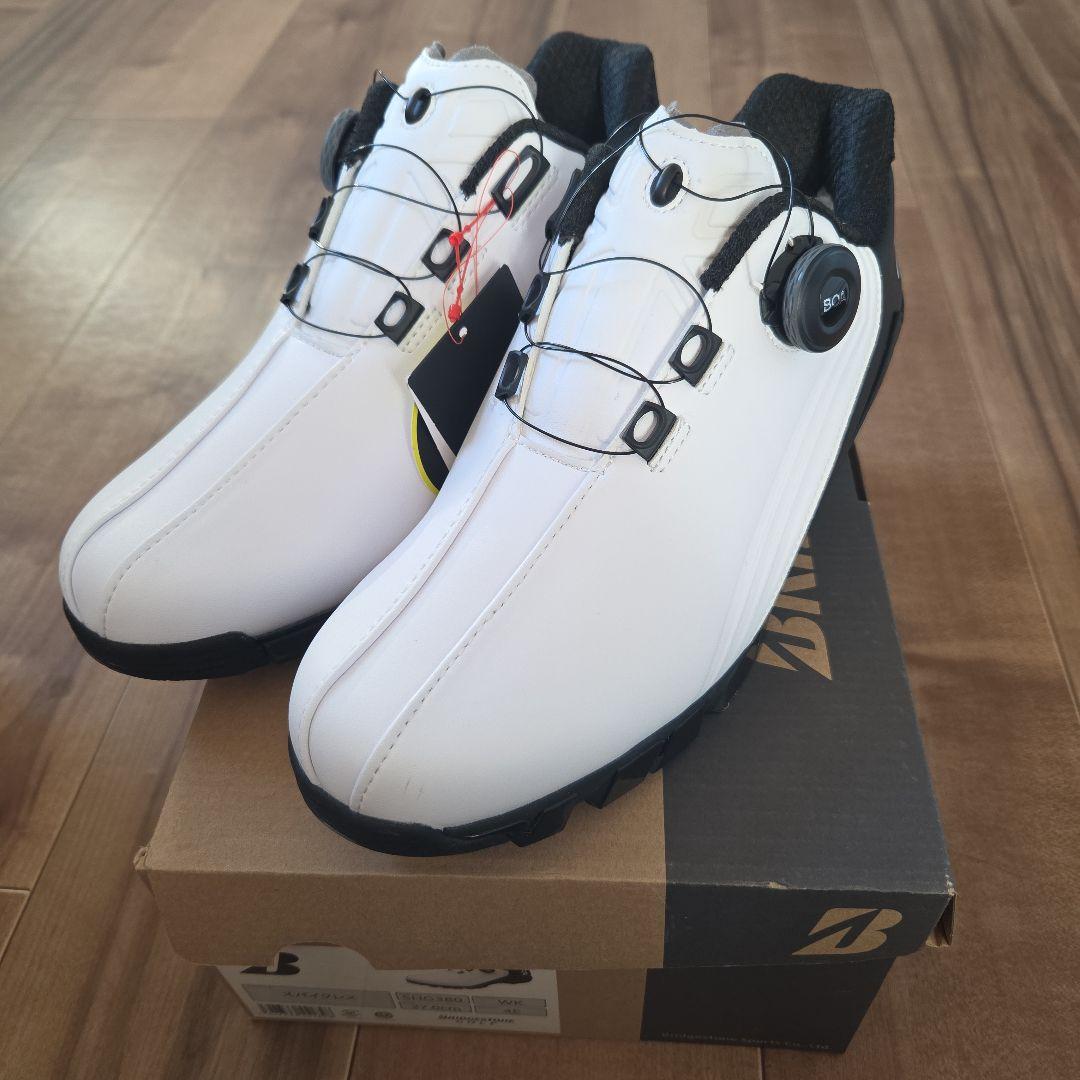 【新品】ブリヂストン ゴルフシューズ ホワイトSHG380 27cm 4E