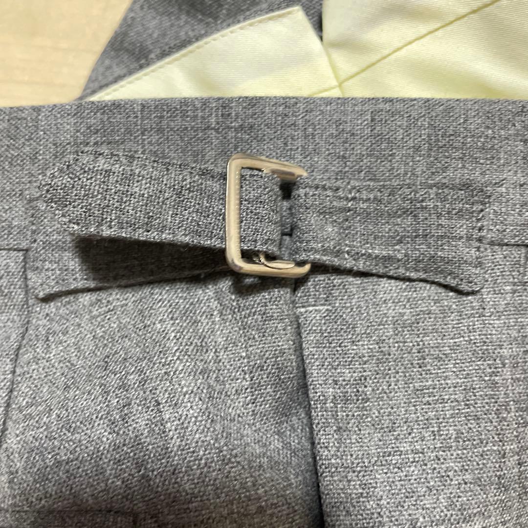 BEAMS F ウール フレスコ 2プリーツ サイドアジャスター スラックス