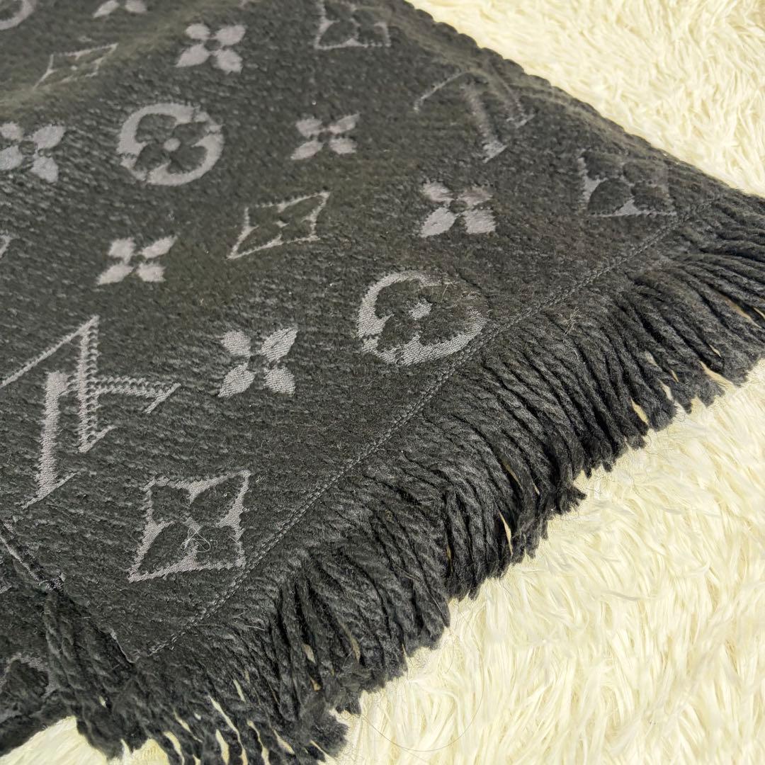 と*む様 美品✨ルイヴィトン モノグラム マフラー エシャルプ ロゴマニブラック