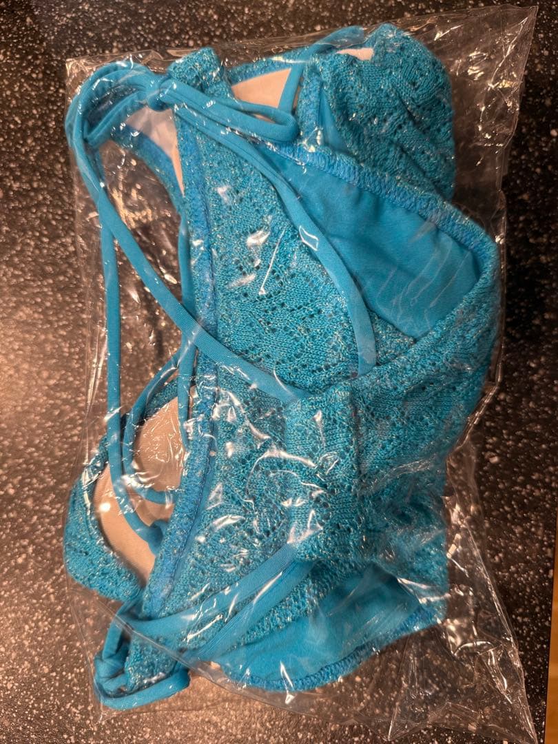 ALENCY ニットビキニ　ターコイズブルー