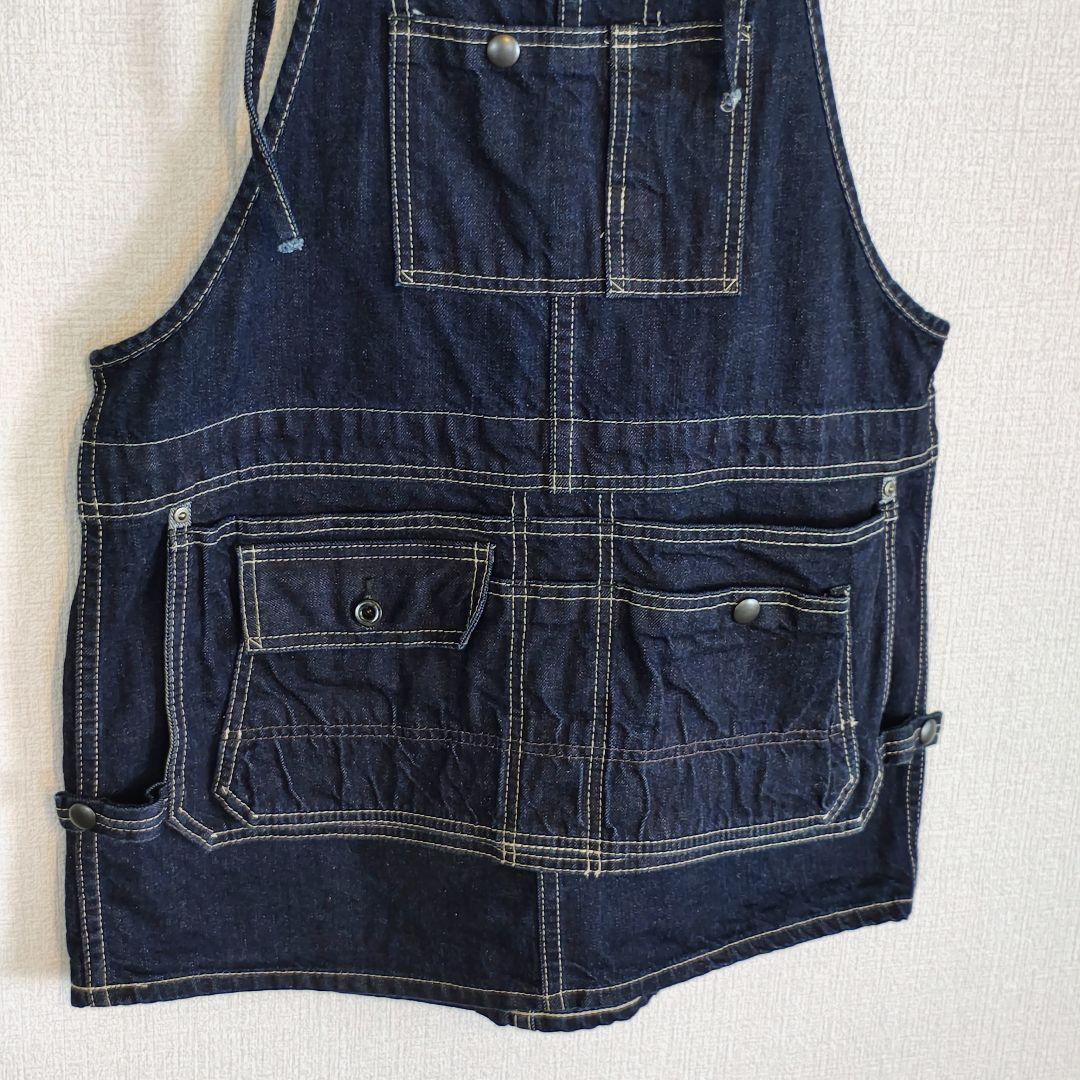 美品 Johnbull ジョンブル デニム ミニサロペット スカート エプロン