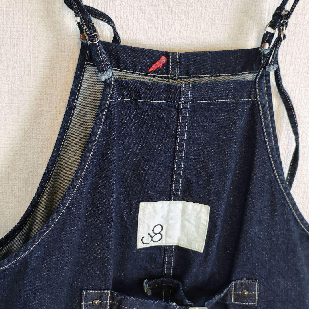 美品 Johnbull ジョンブル デニム ミニサロペット スカート エプロン