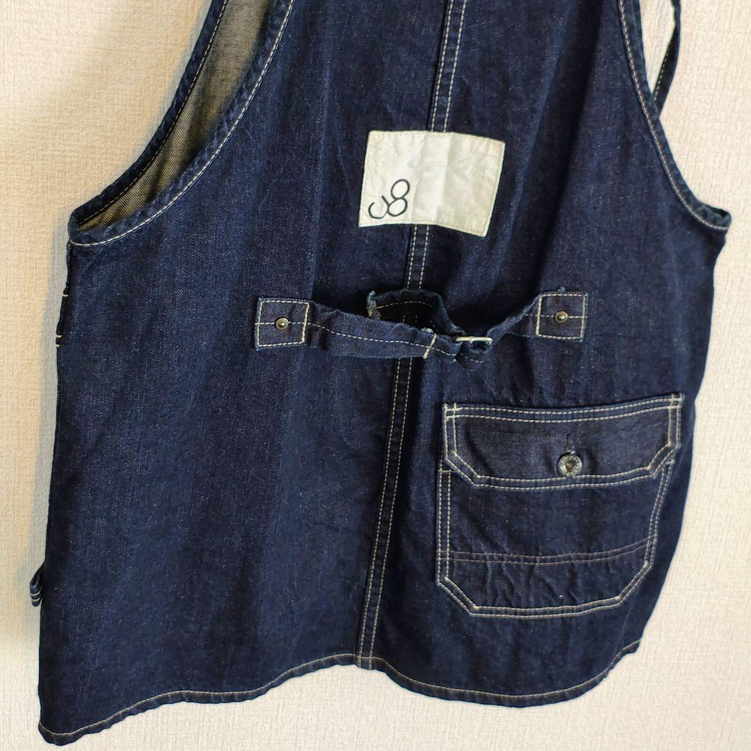 美品 Johnbull ジョンブル デニム ミニサロペット スカート エプロン