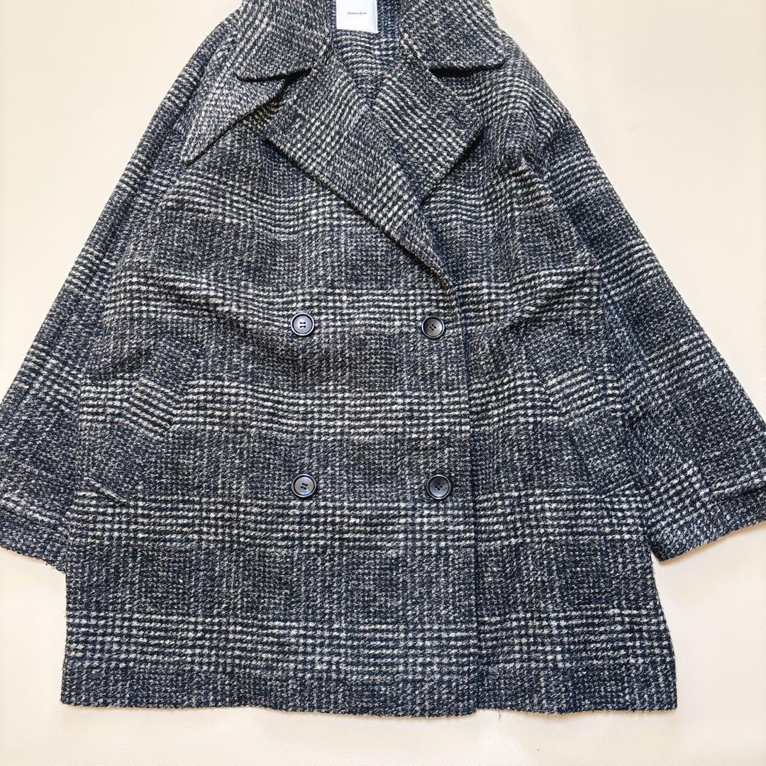 スピックアンドスパン Wスライバーチェックハーフコート38