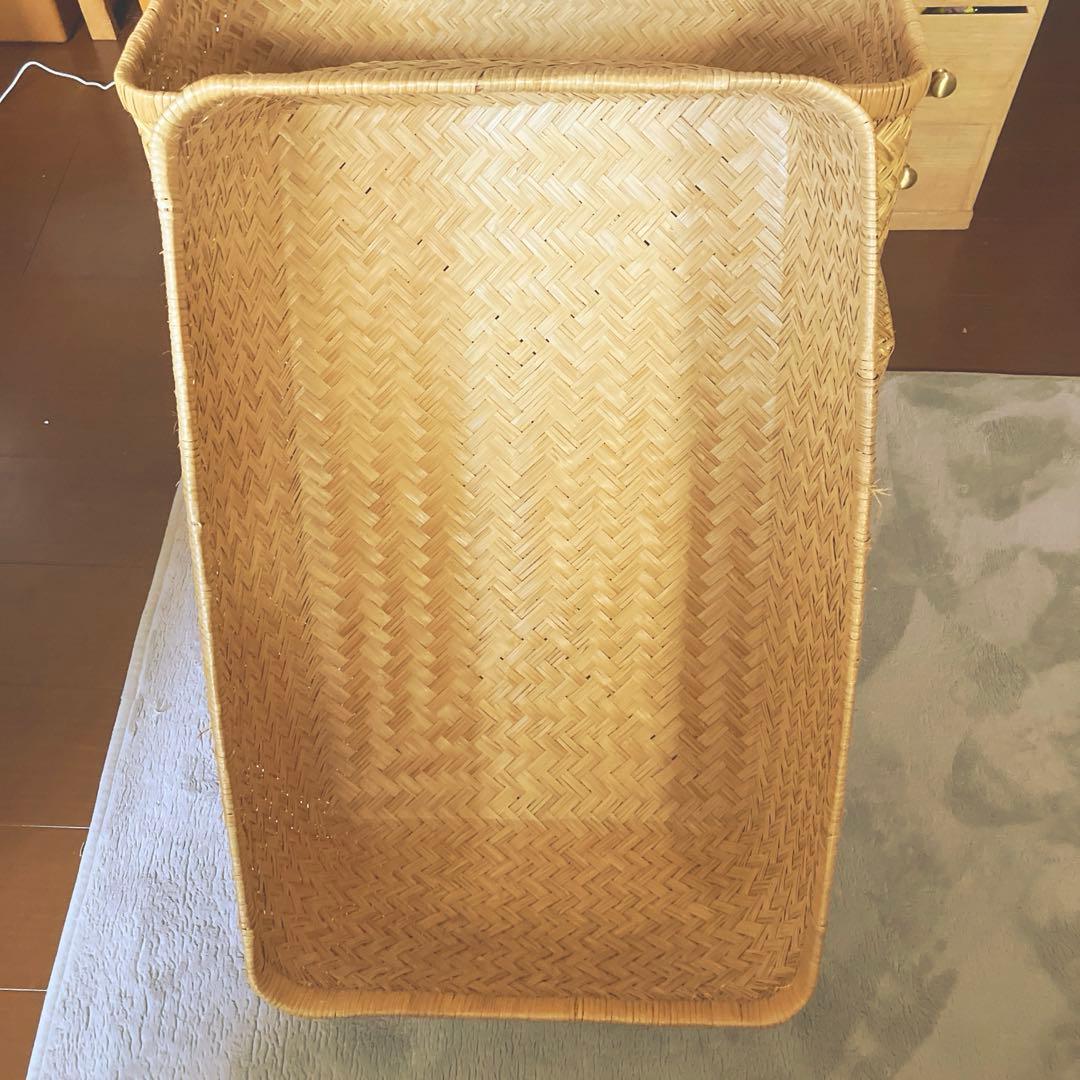 昭和レトロ 中サイズ 行李 クリーニング済み 収納 籠 美品 ②