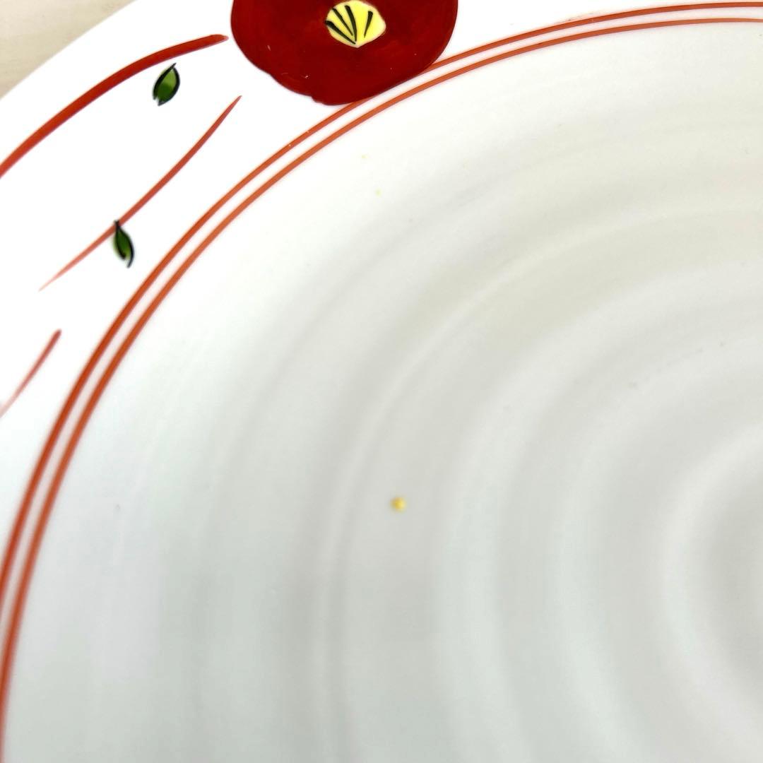 わざん　赤絵大皿　花柄陶器皿 4枚セット