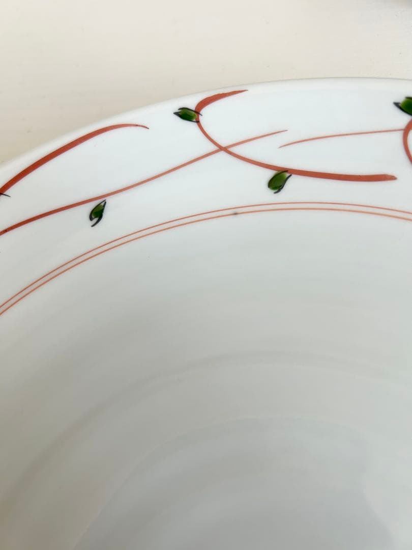 わざん　赤絵大皿　花柄陶器皿 4枚セット