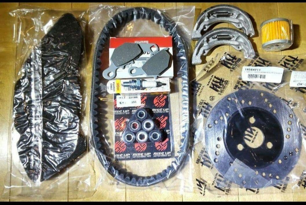 アドレスV125用ディスクローター、ブレーキパッド、Vベルト他全8点セット