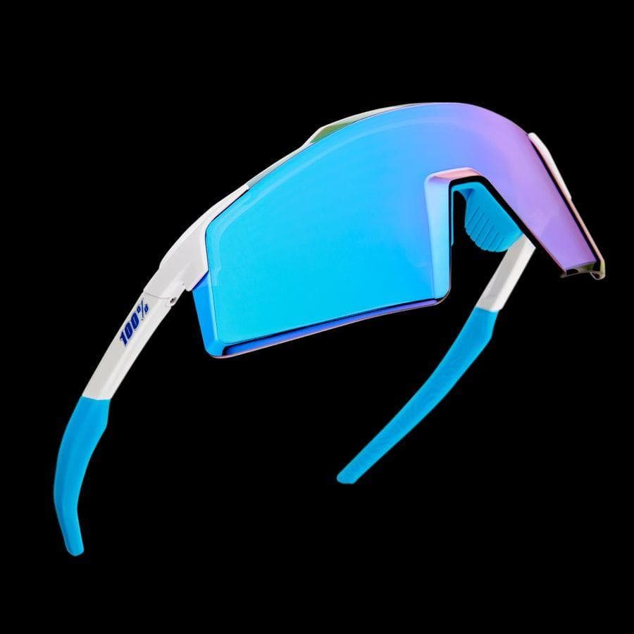 100% Aerocraft ホワイト ブルー ワンハンドレッド サングラス