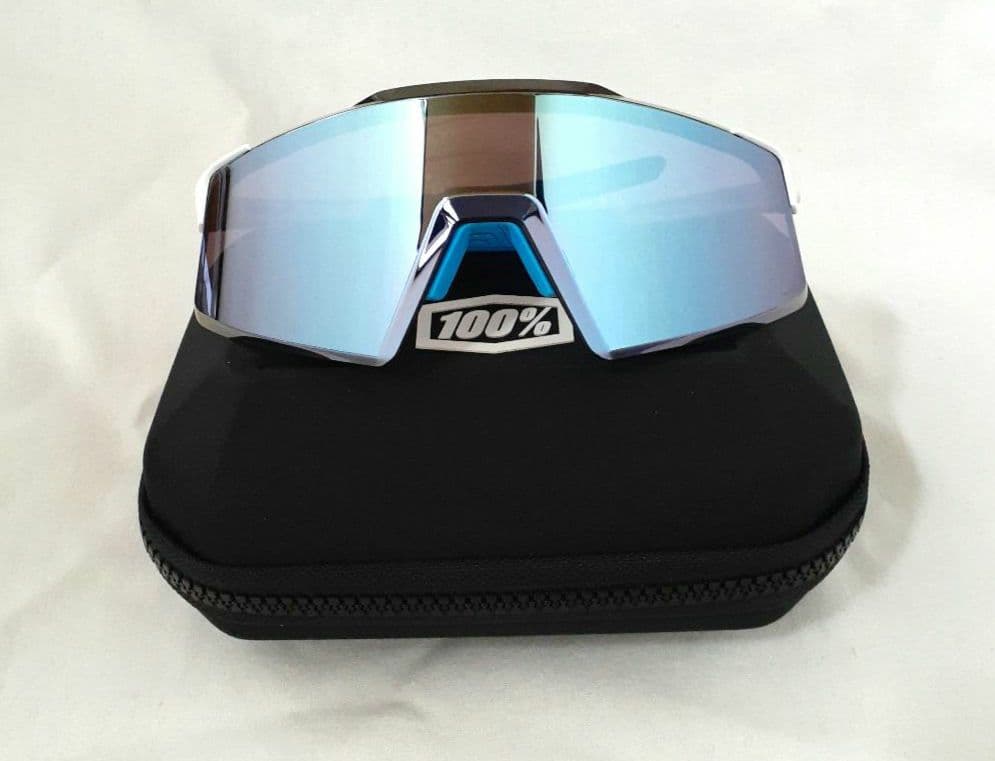 100% Aerocraft ホワイト ブルー ワンハンドレッド サングラス