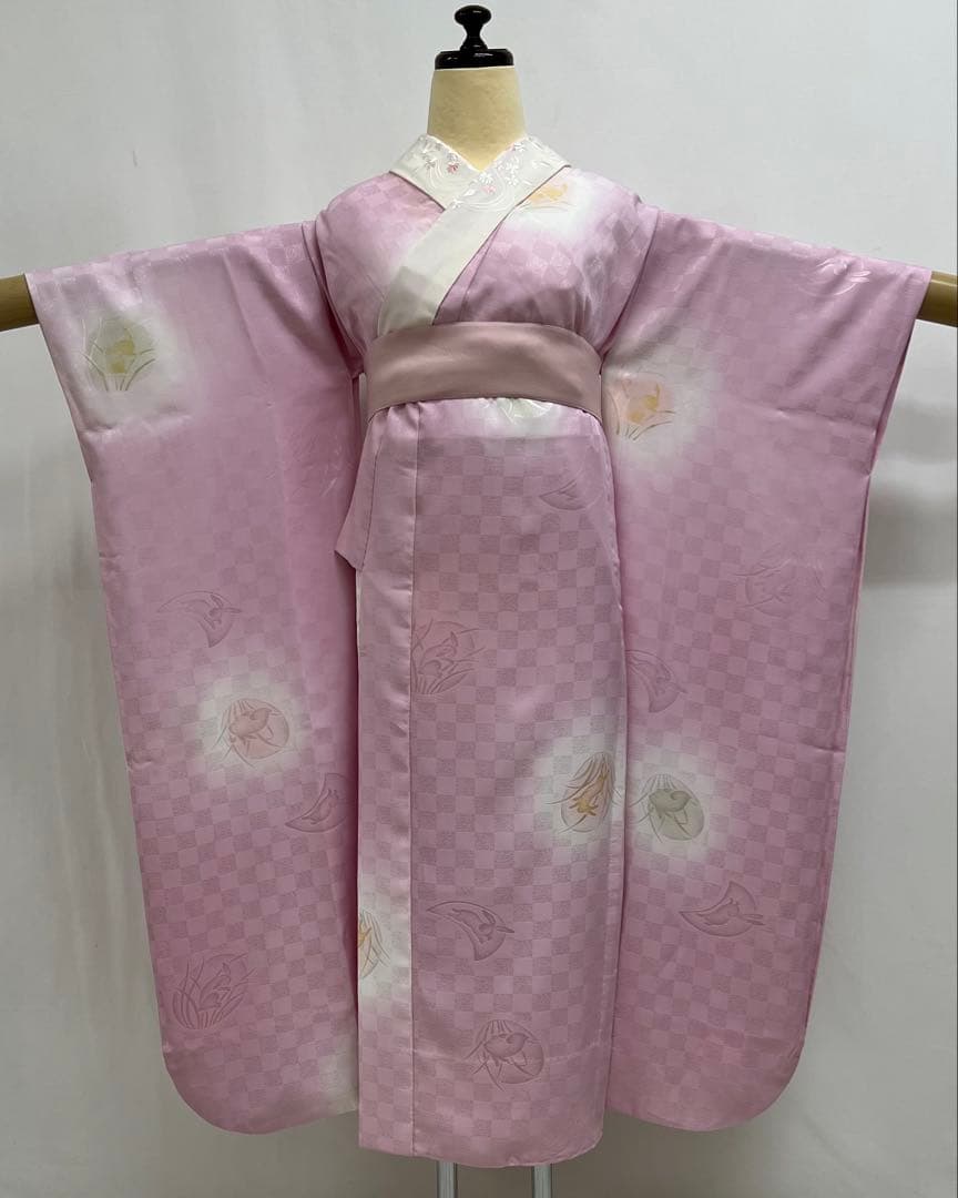 振り袖　フルセット　別誂長襦袢付　成人式　赤　桜　金彩加工　刺繍入り　686