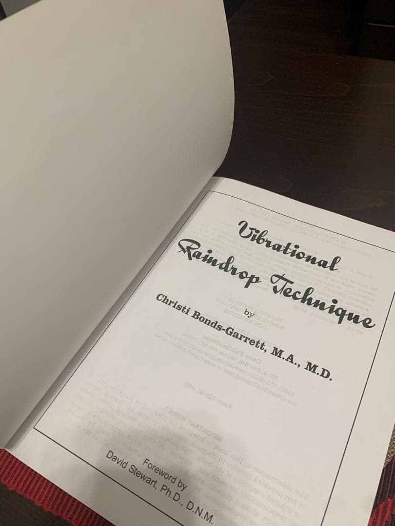 洋書 Vibrational Raindrop Technique