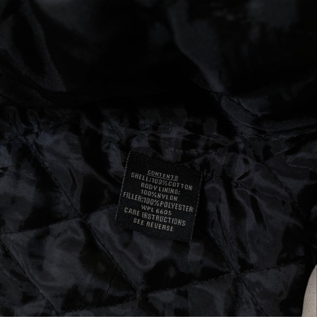 タレダックジャケットXL企業ロゴ刺繍ブラウン襟コーデュロイ中綿キルティング