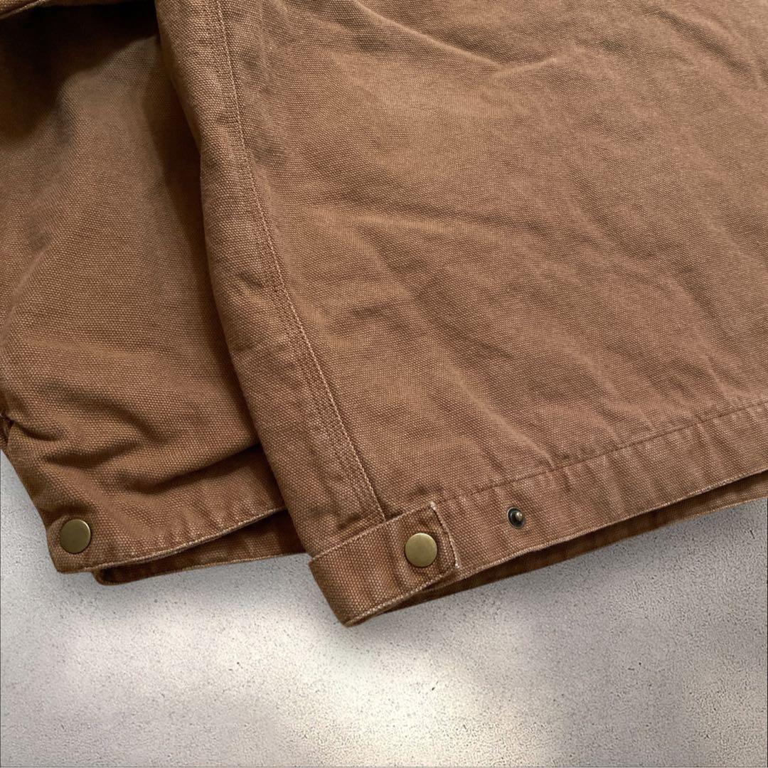 タレダックジャケットXL企業ロゴ刺繍ブラウン襟コーデュロイ中綿キルティング